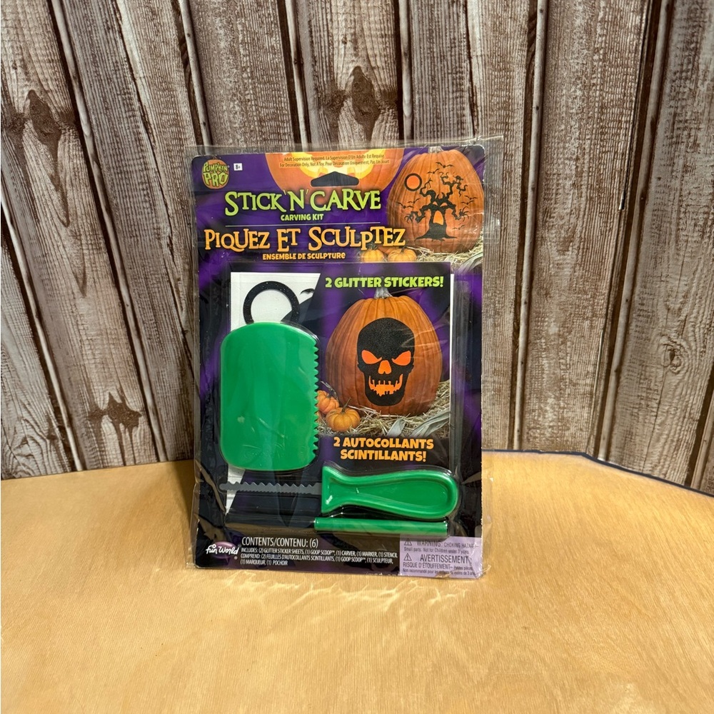 Halloween Stick 'N Carve Kit with Green Tools